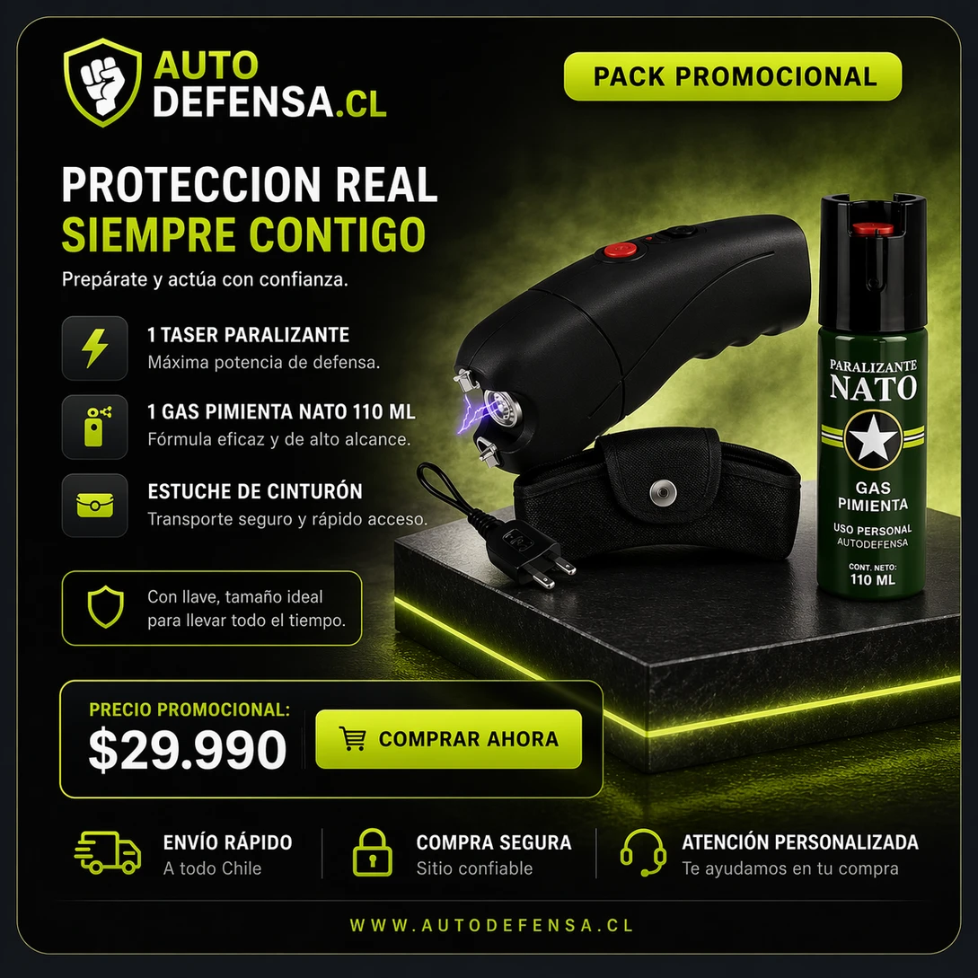 Mano sosteniendo un spray de defensa personal