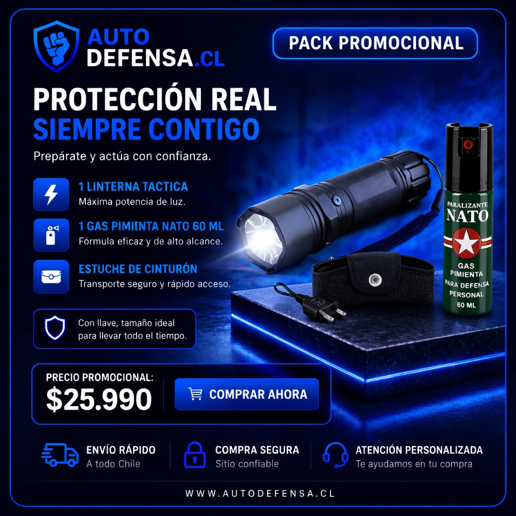 Mano sosteniendo un spray de defensa personal