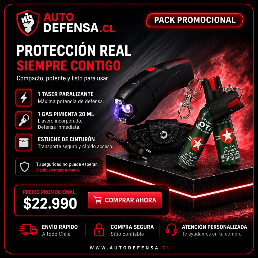 Mano sosteniendo un spray de defensa personal