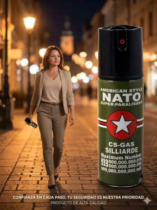 Gas pimienta de defensa personal para mujer con diseño compacto, ideal para seguridad urbana y uso diario